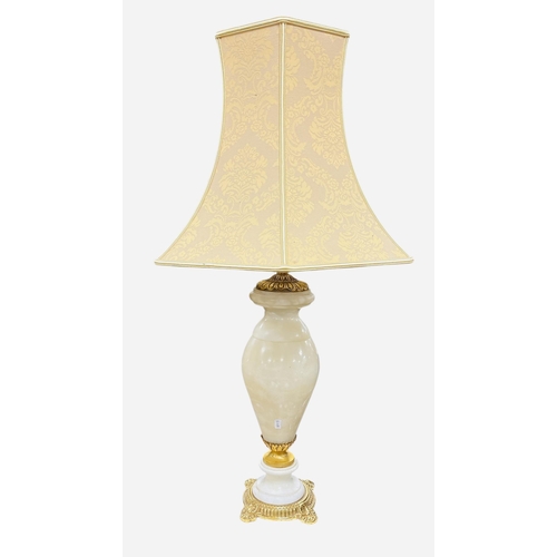 263 - Alabaster & Gilded Brass Table Lamp & Shade 
84cm H