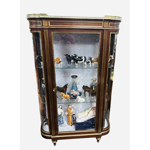 267 - Exceptional Quality 19C Empire Bow Sided Display Cabinet with Marble Top & Brass Inlay 
100cm W 36cm... 