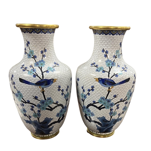 268 - Fabulous Pair of Large Bulbous Cloisonne Vases 
38cm H