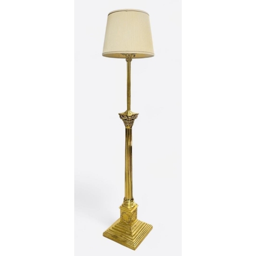293 - Exceptional Quality Heavy Brass Telescopic Standard Lamp