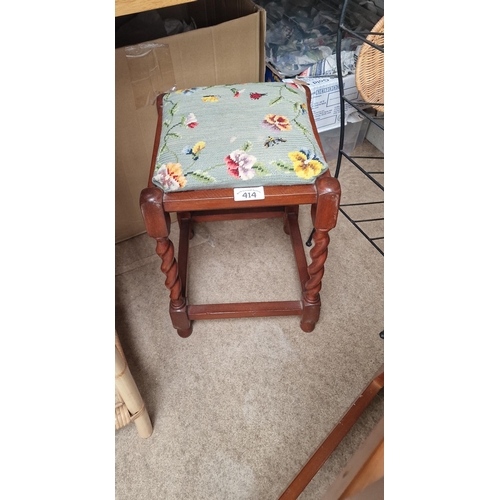 414 - Embroidered stool