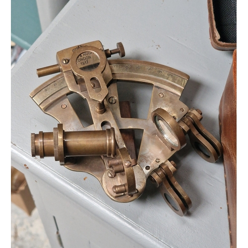 136 - Vintage Calvin and Hughes nautical marine sextant