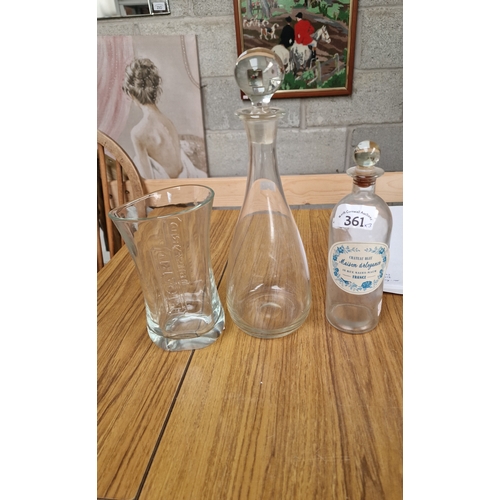 361 - Vintage French Ricard pitcher/wine decanter and perfume bottle