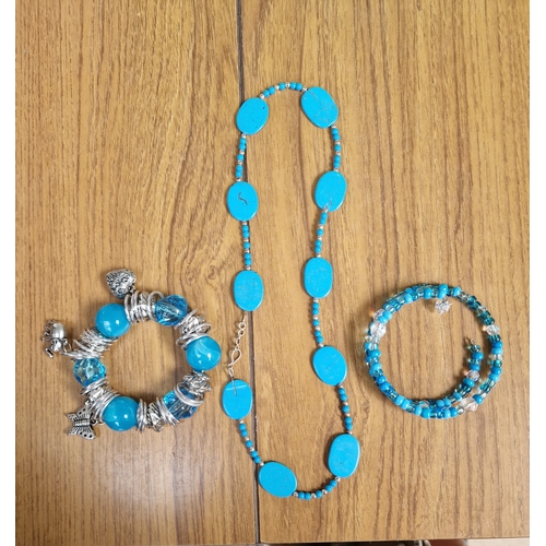 379 - Turquoise jewellery 2 bracelets and necklace