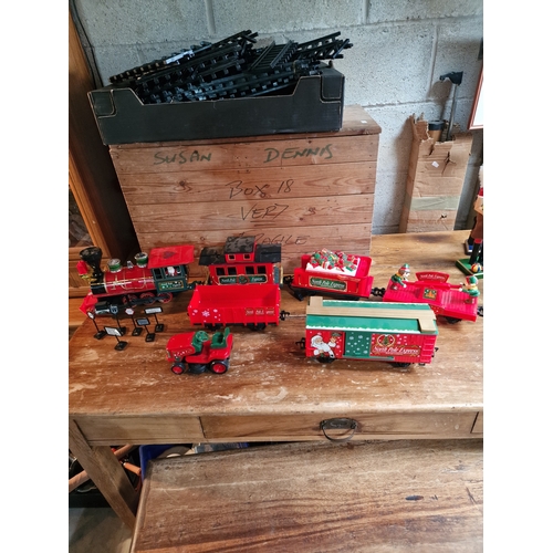 403 - Electric North Pole Express Christmas train set lots of track  engines and carriages