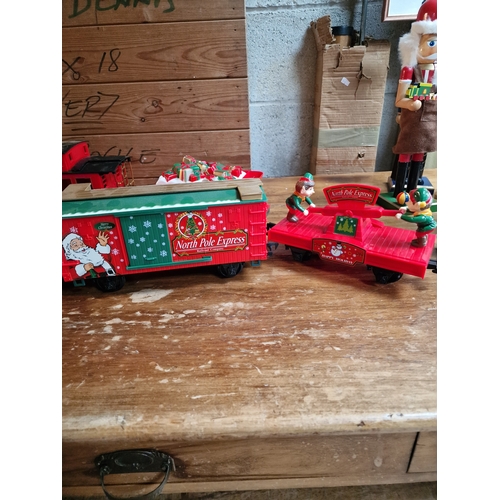 403 - Electric North Pole Express Christmas train set lots of track  engines and carriages