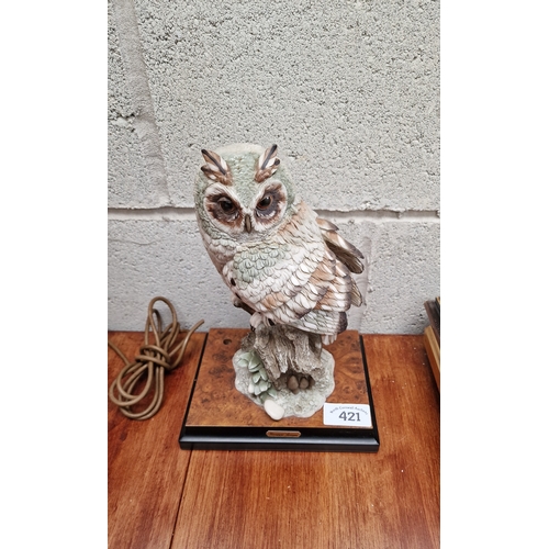 421 - Guiseppe Armani  Large Owl sculptiure