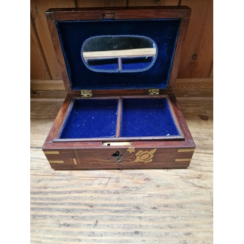 59 - Wooden inlaid jewellery box