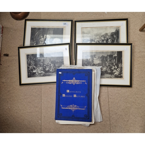 321 - Favourite English pictures book /plus 4 framed pictures from the book