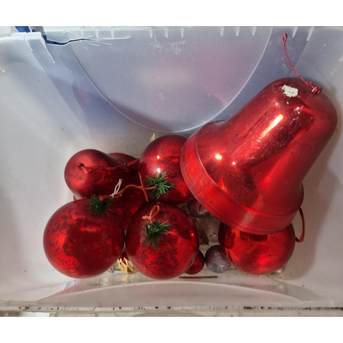 597 - Box of large bells and baubles