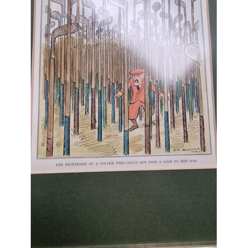 100 - M Bateman framed golf print 'the nightmare of a golfer who could not find a club to suit him '