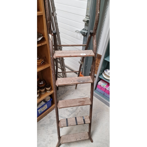 168 - Wooden and metal step ladder