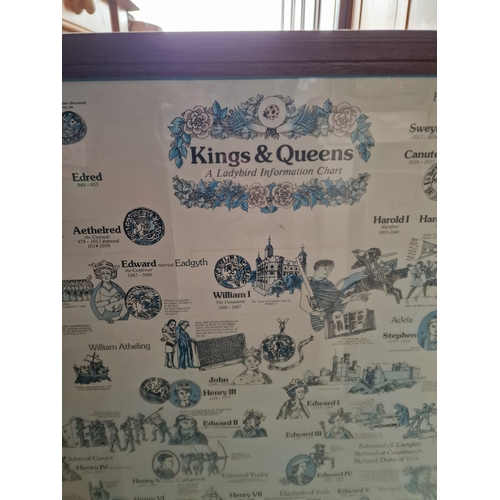 204 - Large framed Kings and Queen chart