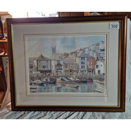 205 - Painting of 'Brixham Harbour' Signed John Gillo