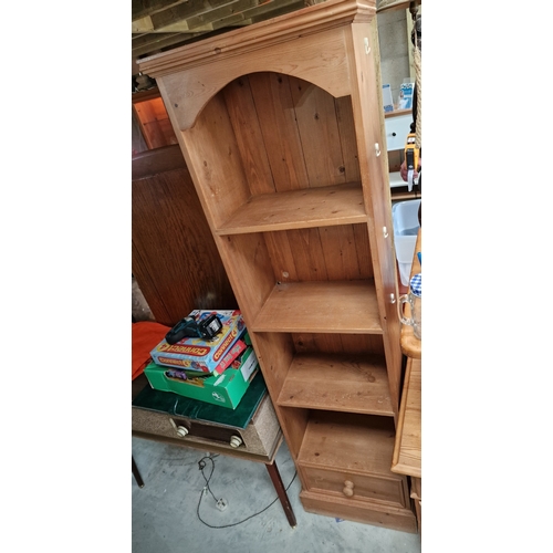 207 - Solid pine narrow bookcase 182x49x30cm