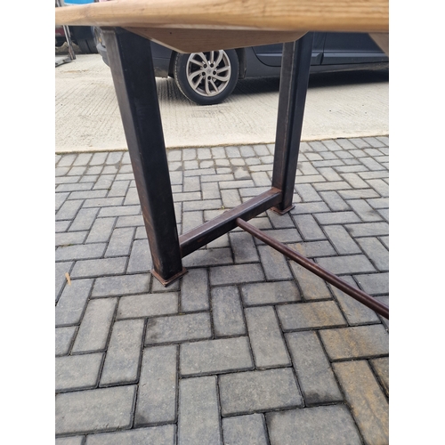 228 - Pine dining table with industrial legs 208x85