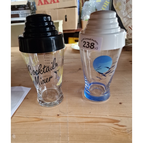 238 - 2 glass cocktail shakers