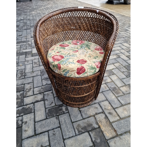 239 - Vintage mid century barrel wicker chair