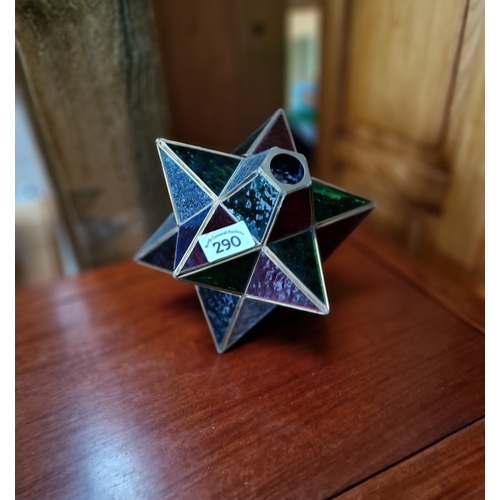 290 - Vintage stained glass star lampshade