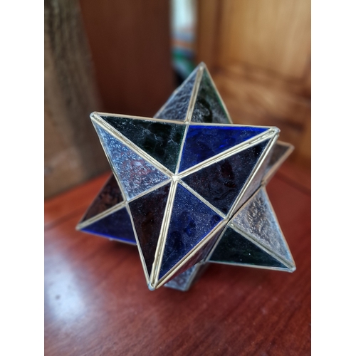 290 - Vintage stained glass star lampshade