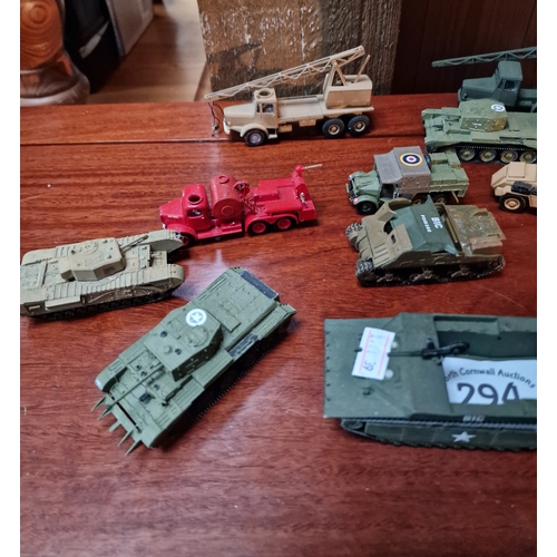 294 - 16 Toy army vehicles