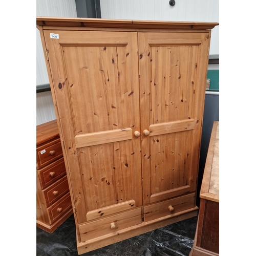 308 - Large pine wardrobe