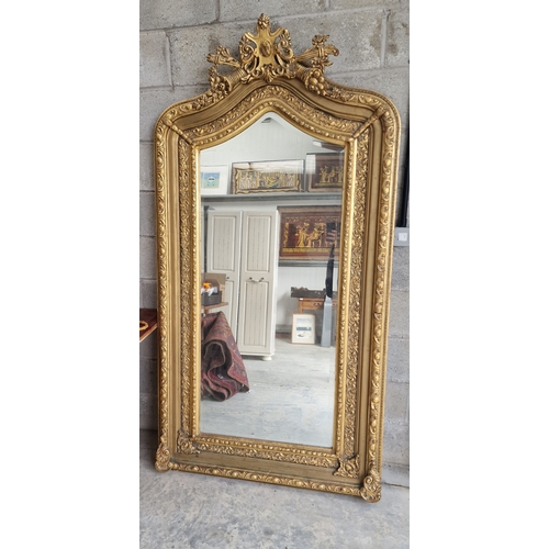 325 - Large French Louis XV1 Baroque rococo style gold full length mirror