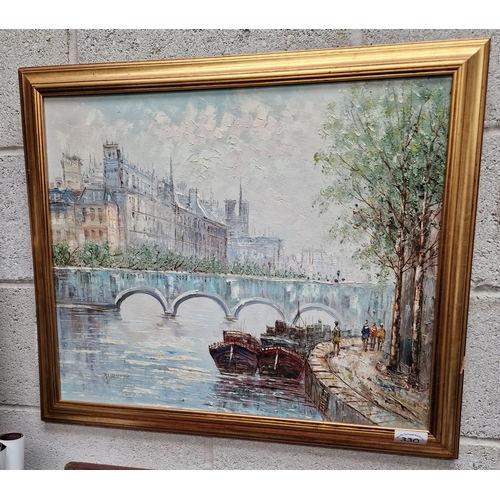 330 - Caroline Burnett Paris motif oil on canvas signed