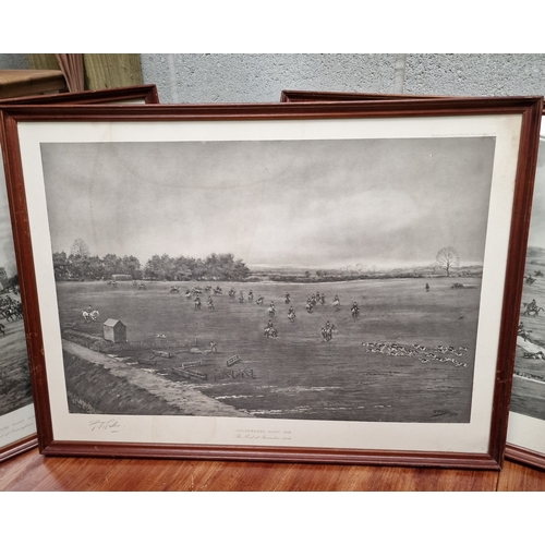 337 - 3 framed hunting scenes