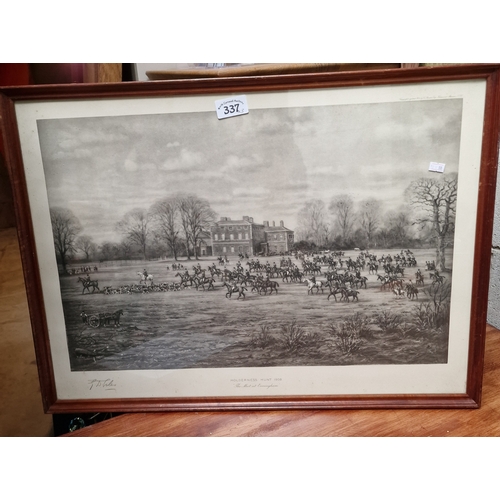 337 - 3 framed hunting scenes