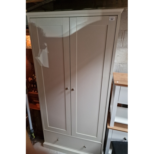 351 - Large White wardrobe with drawer