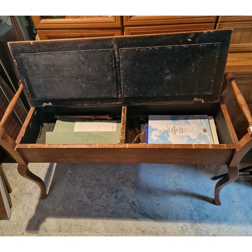 357 - Edwardian mahogany piano stool a/f