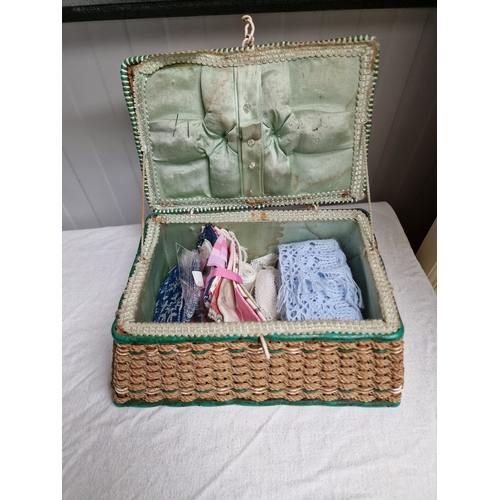 7 - 1950's vintage sewing box and contents