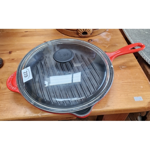 219 - Le Cresuset Cast iron gridle pan with lid