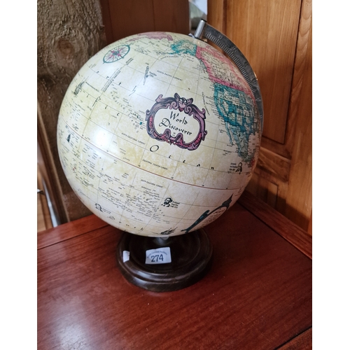 274 - Vintage Globe World Discoveries