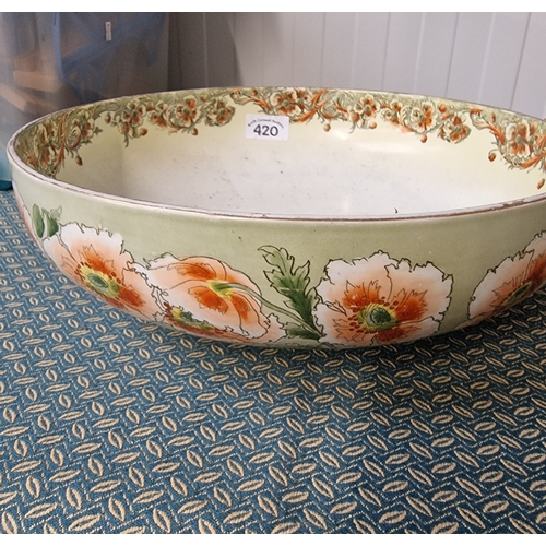 420 - Doulton Burslem Poppy and Daisy large bowl