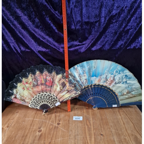 104 - 2 vintage Spanish fans