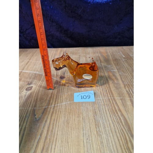 109 - Wedgewood topaz glass scottie dog