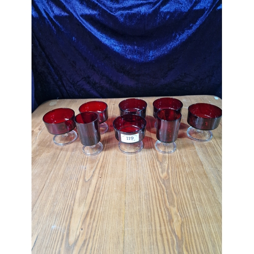 119 - French Luminarc redglass collection