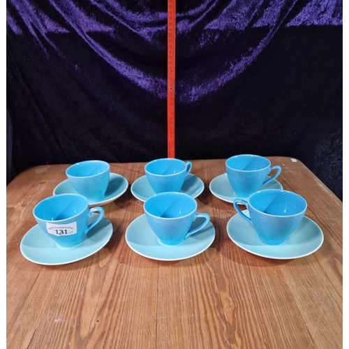 131 - Poole twintone Cups and saucers