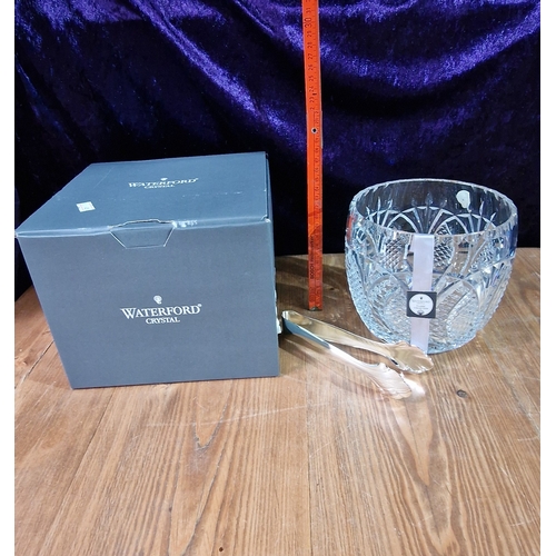 209 - Waterford crystal seahiorse ice bucket with tongs