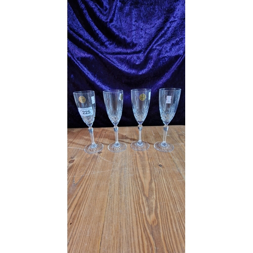 225 - Crystal d'Arques champagne flutes