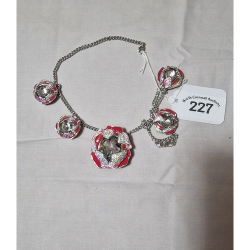 227 - Authentic Swarovski flower necklace