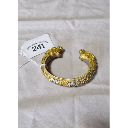 241 - Bhutan solid cast bangle [stones missing]