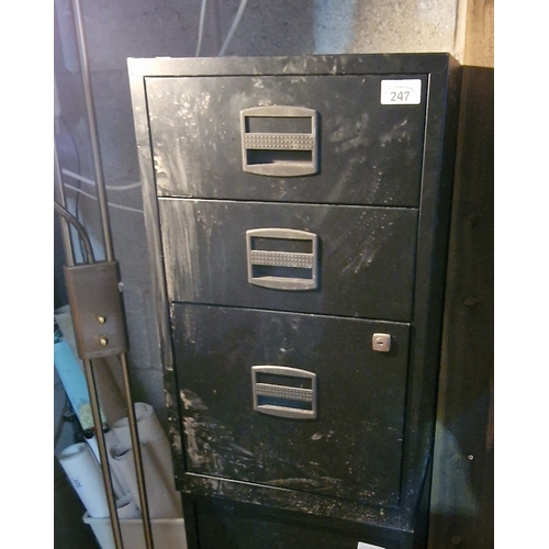 247 - Black 2 drawer filing cabinet