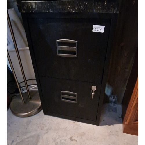 248 - Black 2 drawer filing cabinet