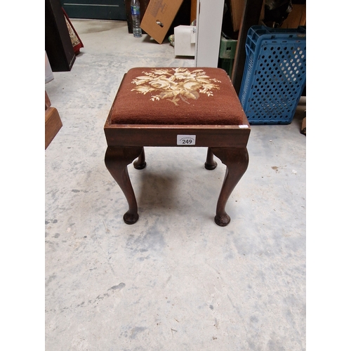 249 - Hand embriodered  top foot stool