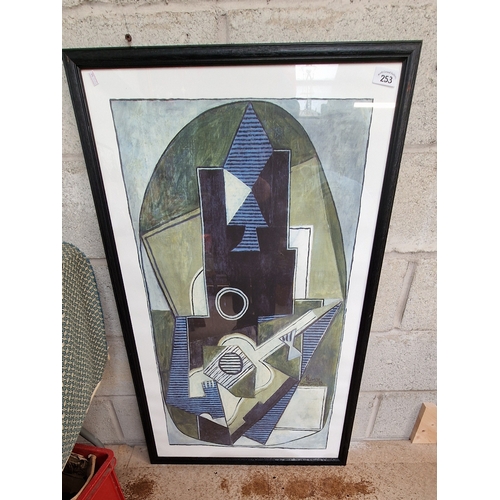 253 - Pablo Picasso print Man with Guitar 68x108