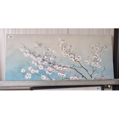 257 - Cherry tree canvas 45x98cm