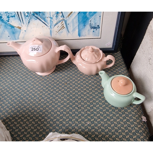 260 - 3 ceramic teapots